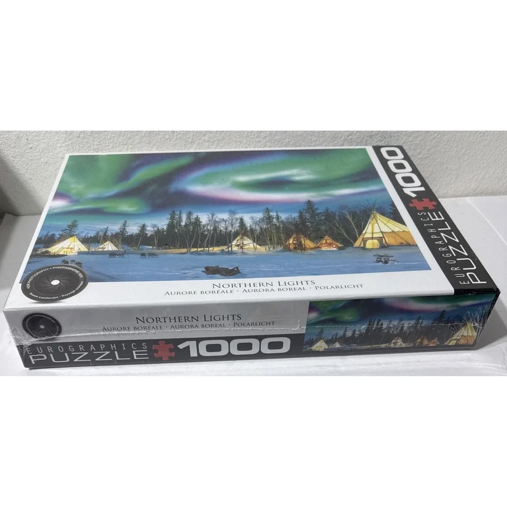 Eurographics NORTHERN LIGHTS 1000 Piece Jigsaw Puzzle HDR Photo 19.25 X26.58 NEW